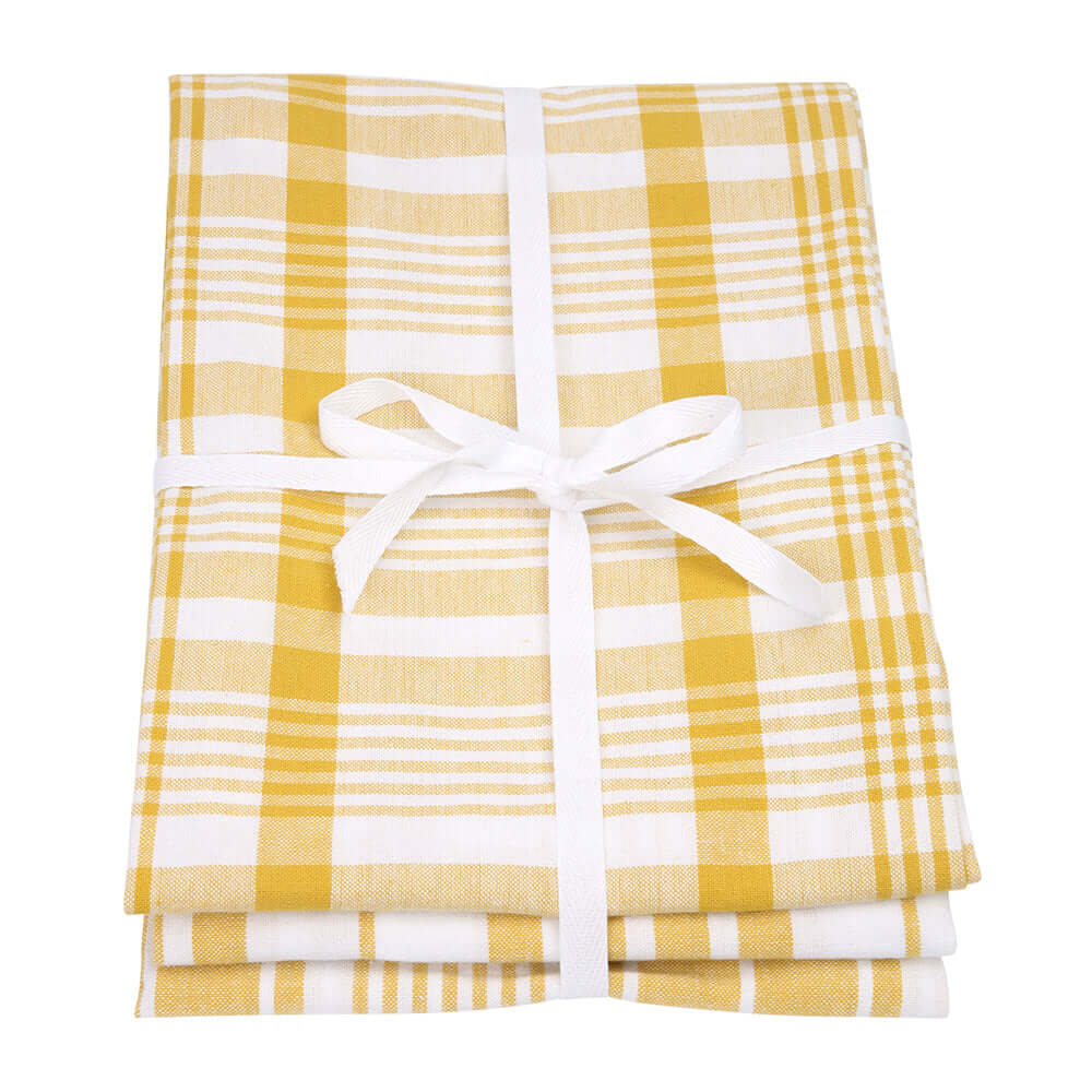 Love Colour Set of 3 Extra Large Tea Towel - Ochre by Dexam