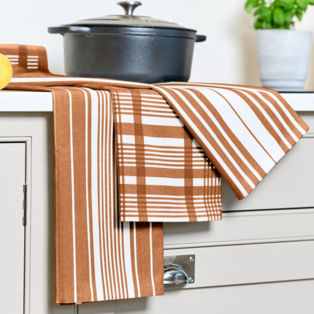 Tea Towel - Dexam - Set of 3 Extra Large - Love Colour - Terracotta