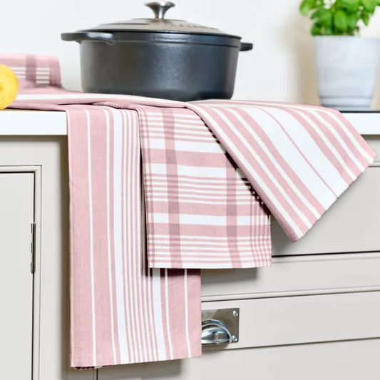 Love Colour Set of 3 Extra Large Tea Towel - Blush Pink by Dexam
