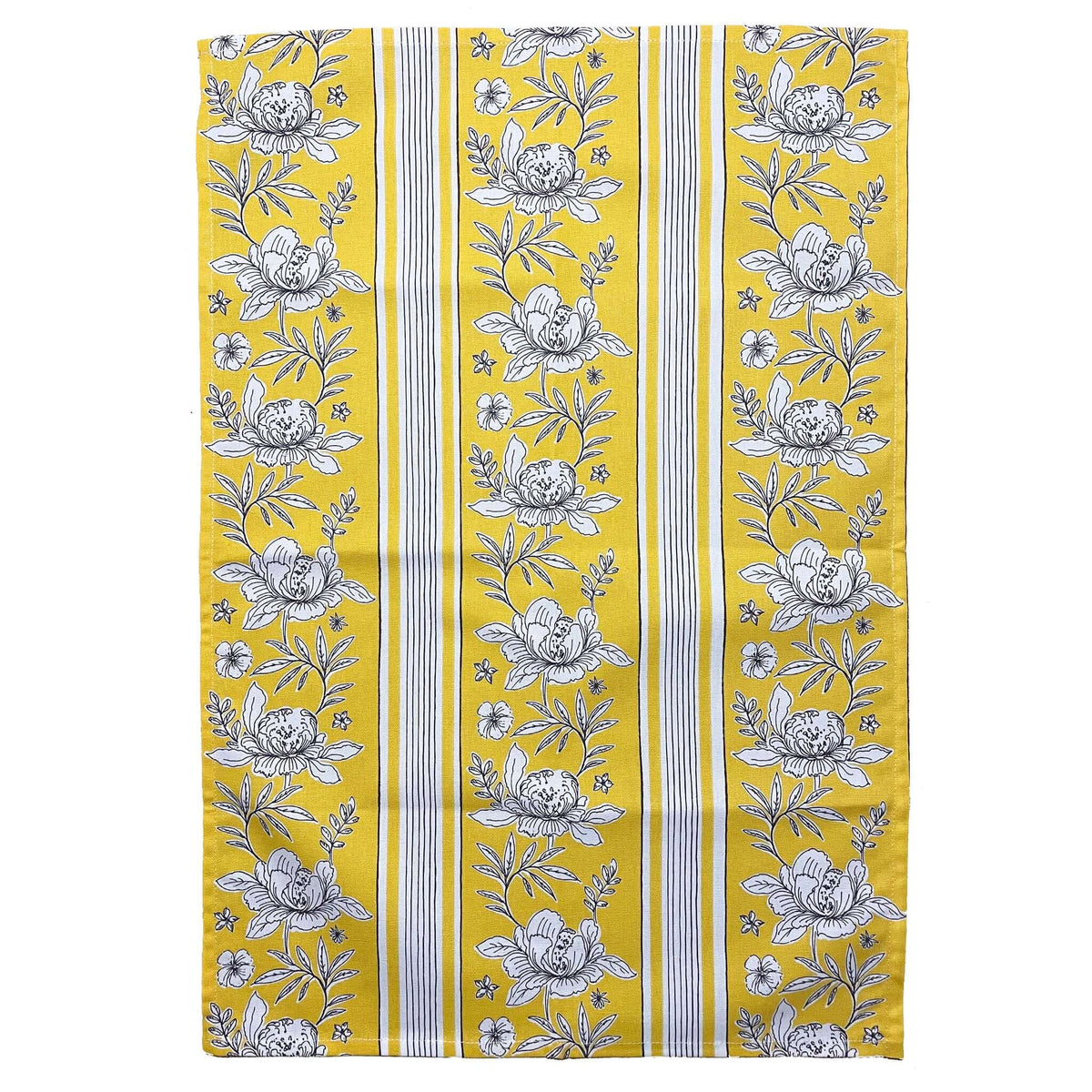 Yellow Vintage Floral Tea Towel by Crisp & Dene