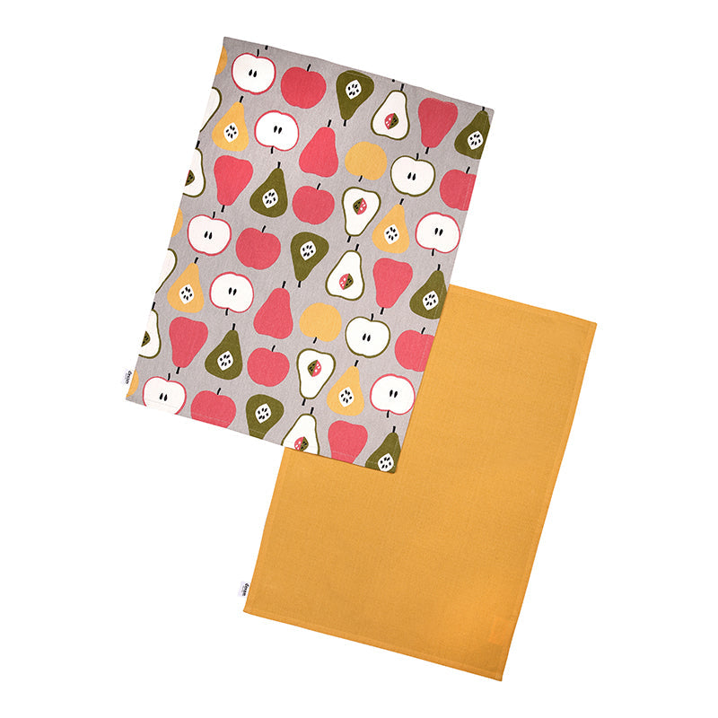 Set of 2 Tea Towels - Orchard Fruit by Dexam
