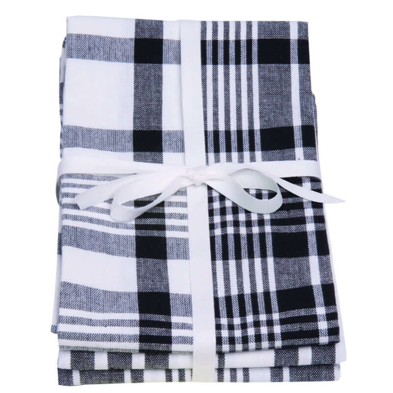 Love Colour Set of 3 Extra Large Black Tea Towels by Dexam
