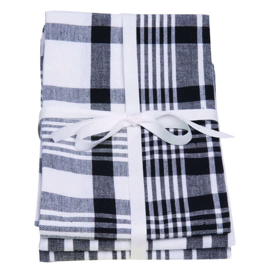Love Colour Set of 3 Extra Large Black Tea Towels by Dexam