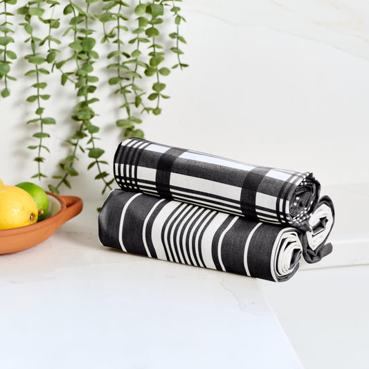 Love Colour Set of 3 Extra Large Black Tea Towels by Dexam