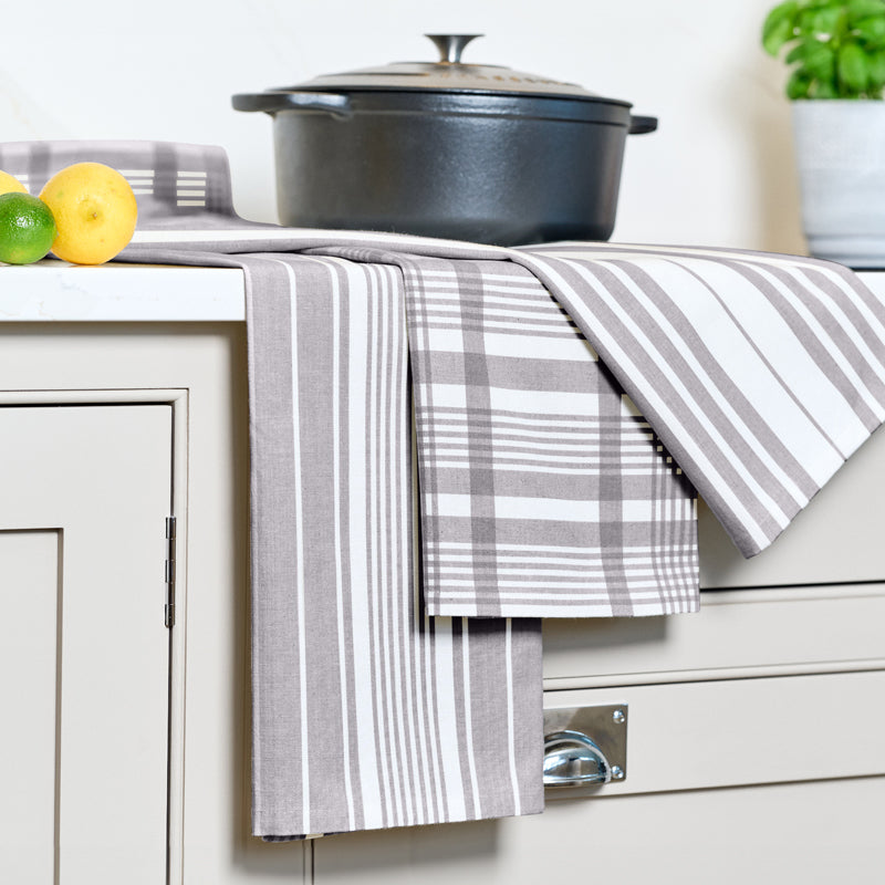 Love Colour Set of 3 Extra Large Tea Towel - Slate Grey by Dexam