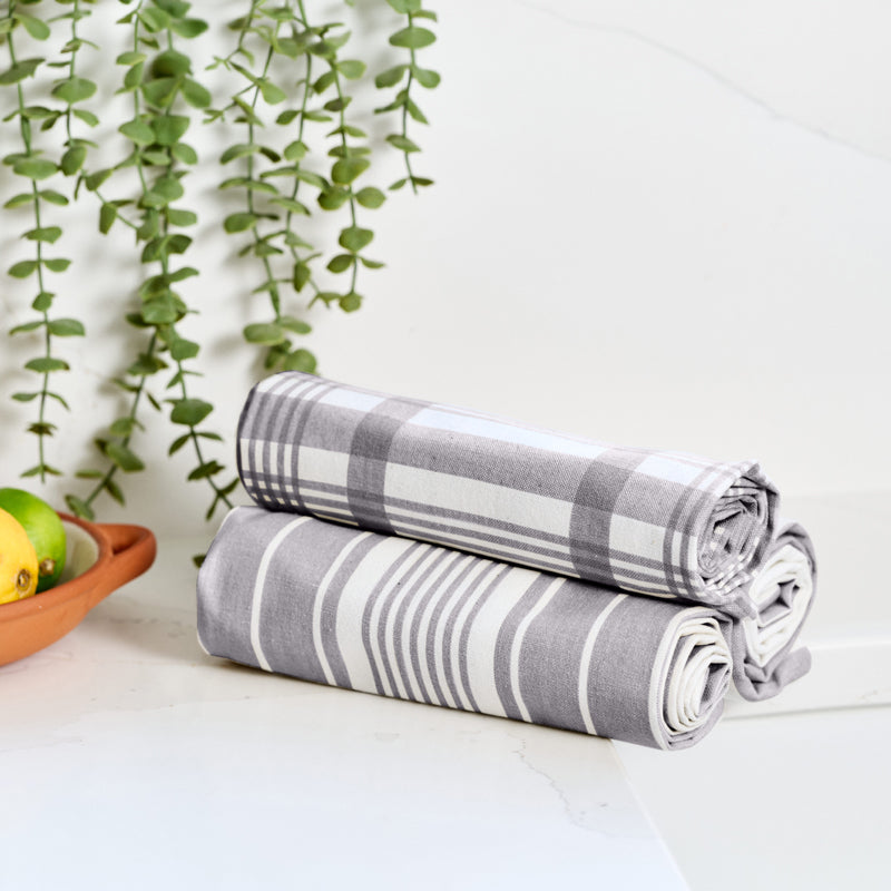Love Colour Set of 3 Extra Large Tea Towel - Slate Grey by Dexam
