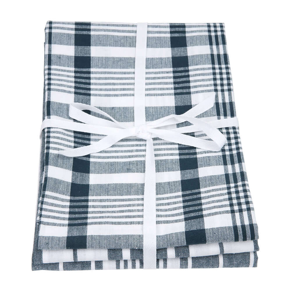 Love Colour Set of 3 Extra Large Tea Towel - Ink Blue by Dexam