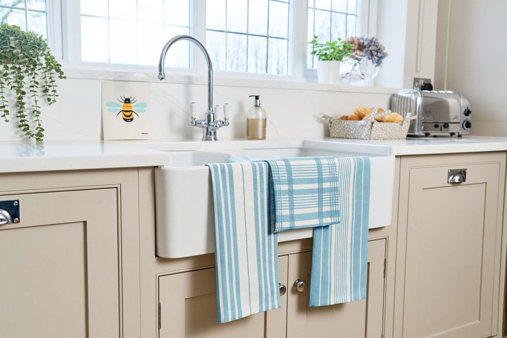 Love Colour Set of 3 Extra Large Tea Towel - Duck Egg by Dexam