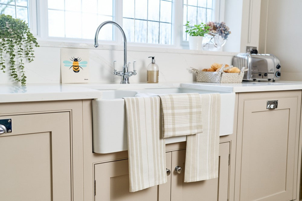 Love Colour Set of 3 Extra Large Tea Towel - Stone by Dexam