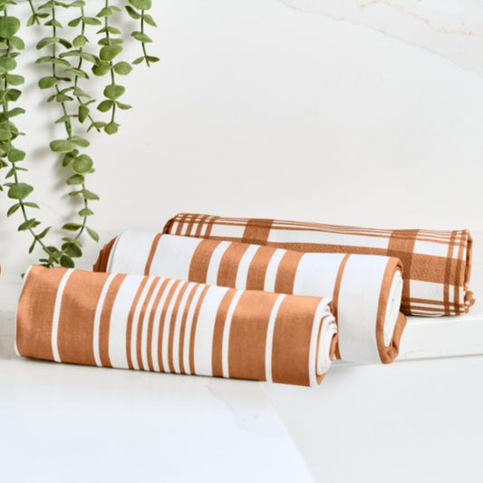 Tea Towel - Dexam - Set of 3 Extra Large - Love Colour - Terracotta