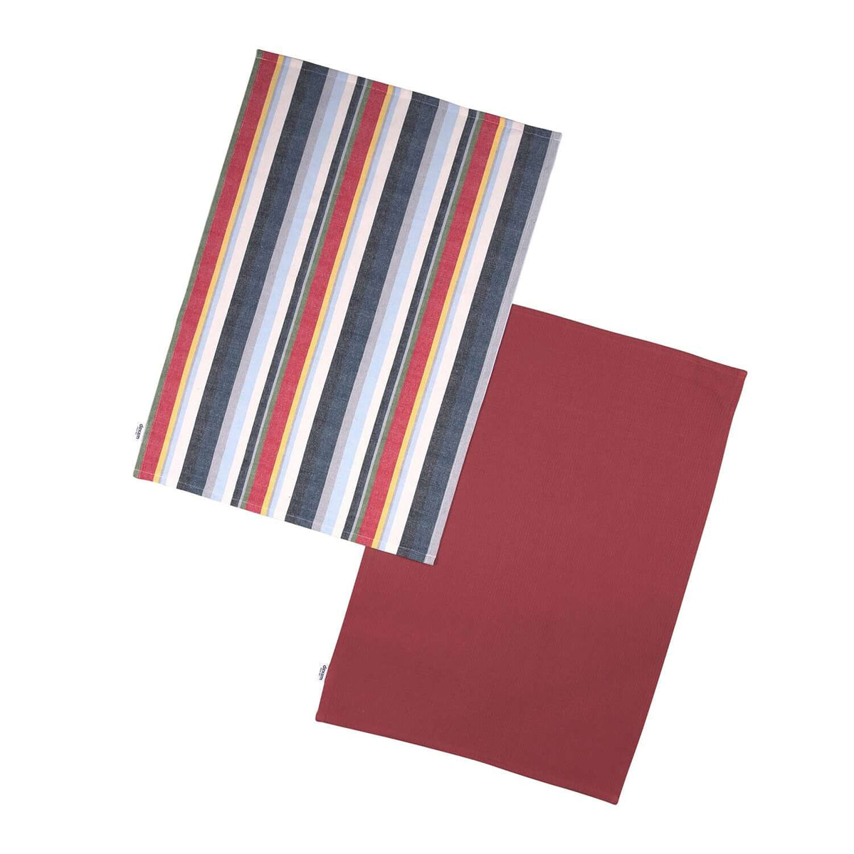 Tea Towels -  Set Of 2 Recycled Cotton in Red By Dexam