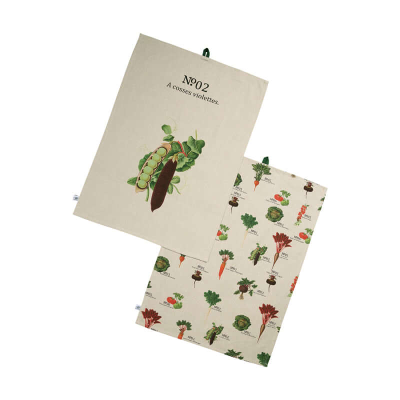 Tea Towel - RHS by Dexam - Dexam - RHS Benary Vegetables Set of 2 Tea Towels