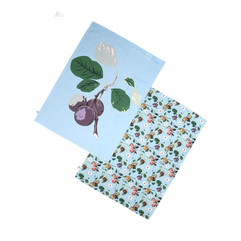 William Hooker Fruit- Set of 2 Organic Tea Towels by RHS