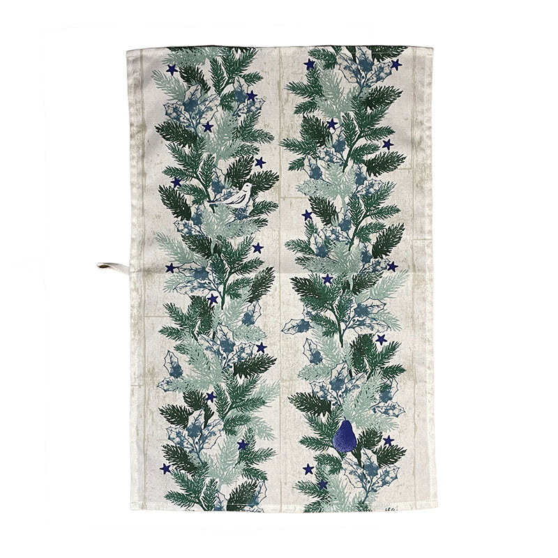 Tea Towel - Crisp and Dene - Crisp & Dene Christmas Stripe Wreath Tea Towel