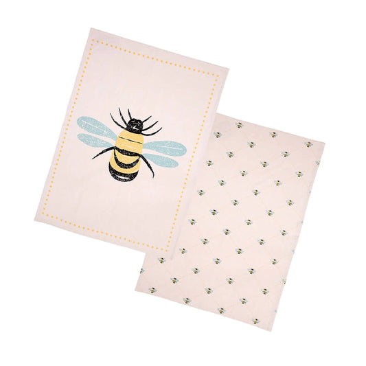 Set of 2 Bees Knees Tea Towels by Dexam