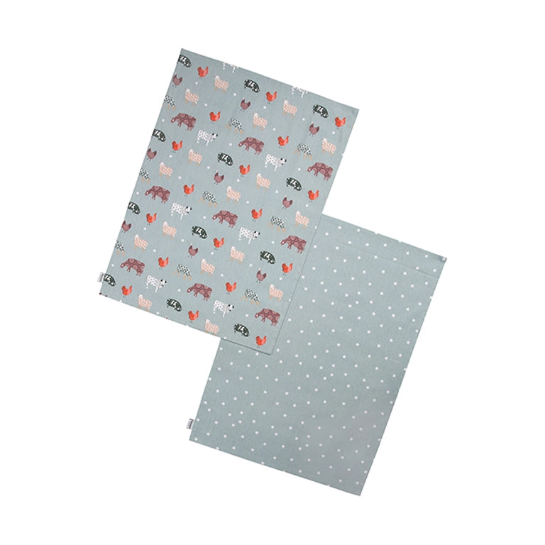 Set of 2 "Farmyard" Tea Towels by Dexam