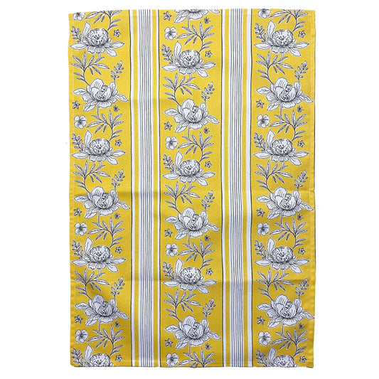 Yellow Vintage Floral Tea Towel by Crisp & Dene